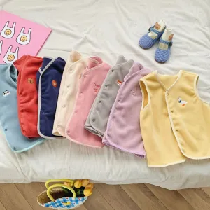 Embroidered Tiny Animals Plush Vest