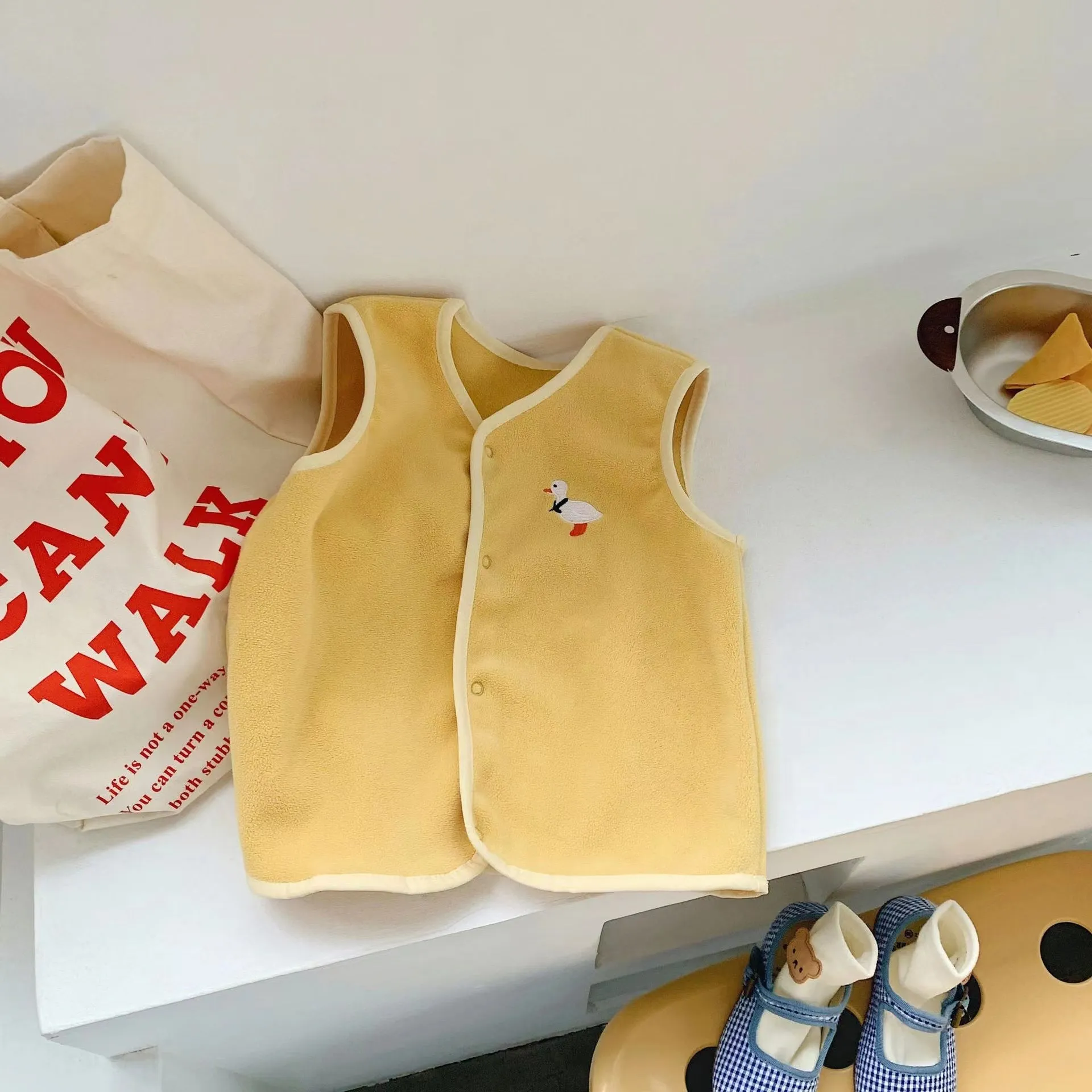 Embroidered Tiny Animals Plush Vest