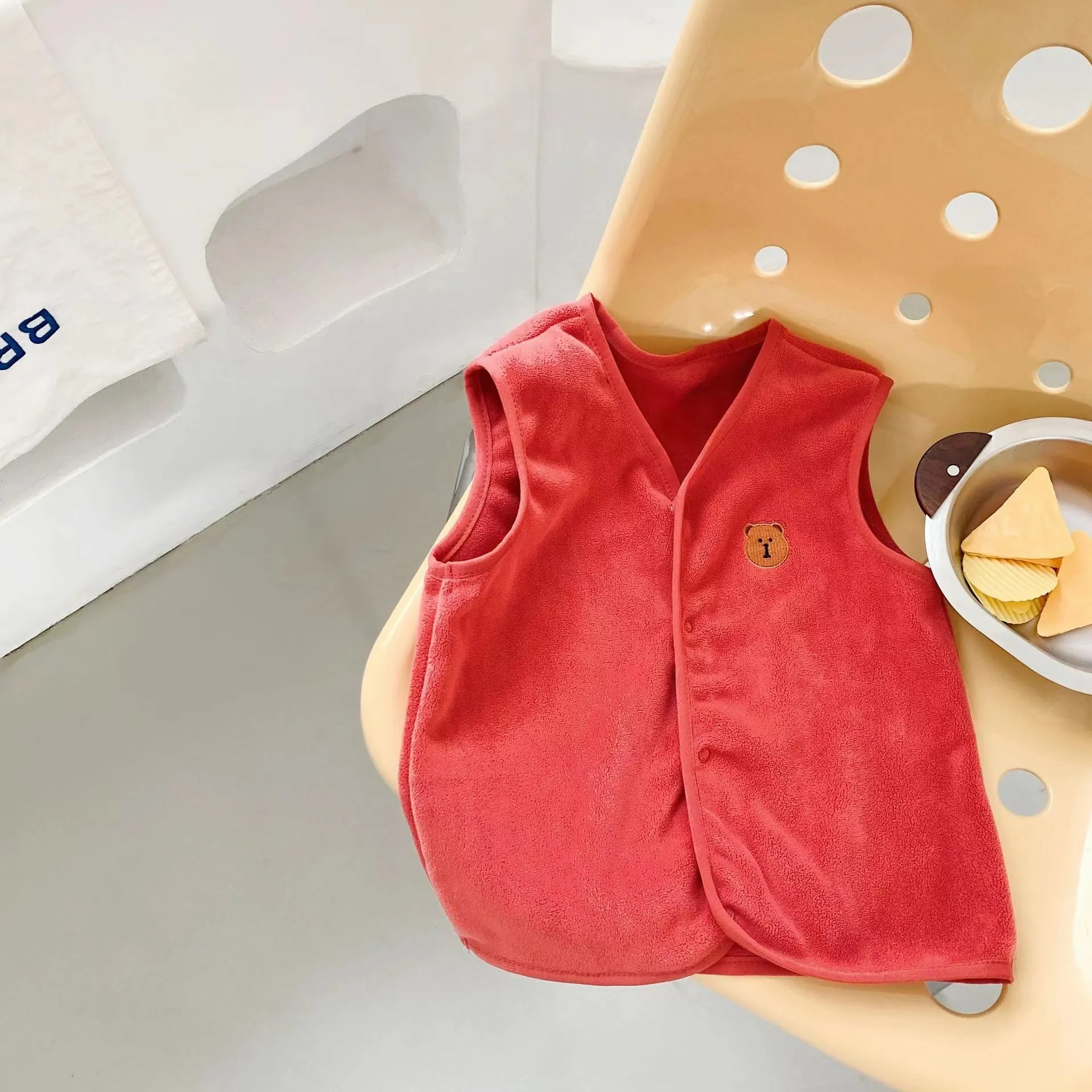 Embroidered Tiny Animals Plush Vest