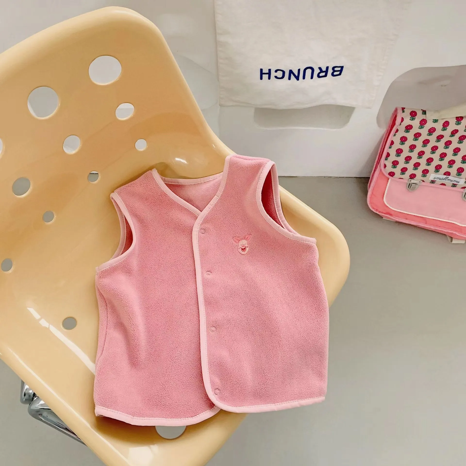 Embroidered Tiny Animals Plush Vest