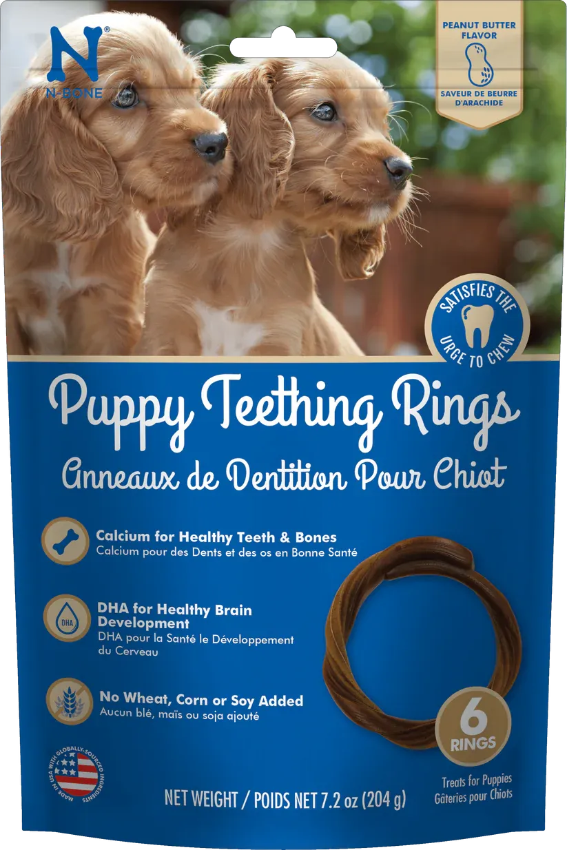 N-BONE PUPPY TEETHING RING PEANUT BUTTER FLAVOR