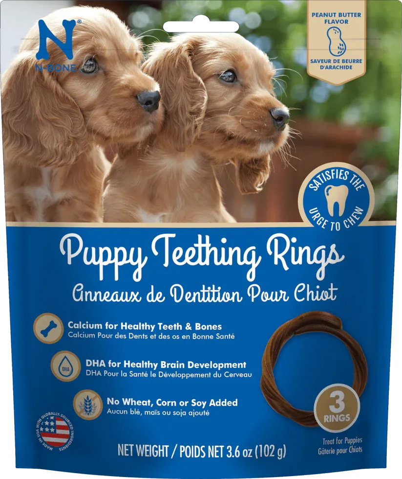 N-BONE PUPPY TEETHING RING PEANUT BUTTER FLAVOR