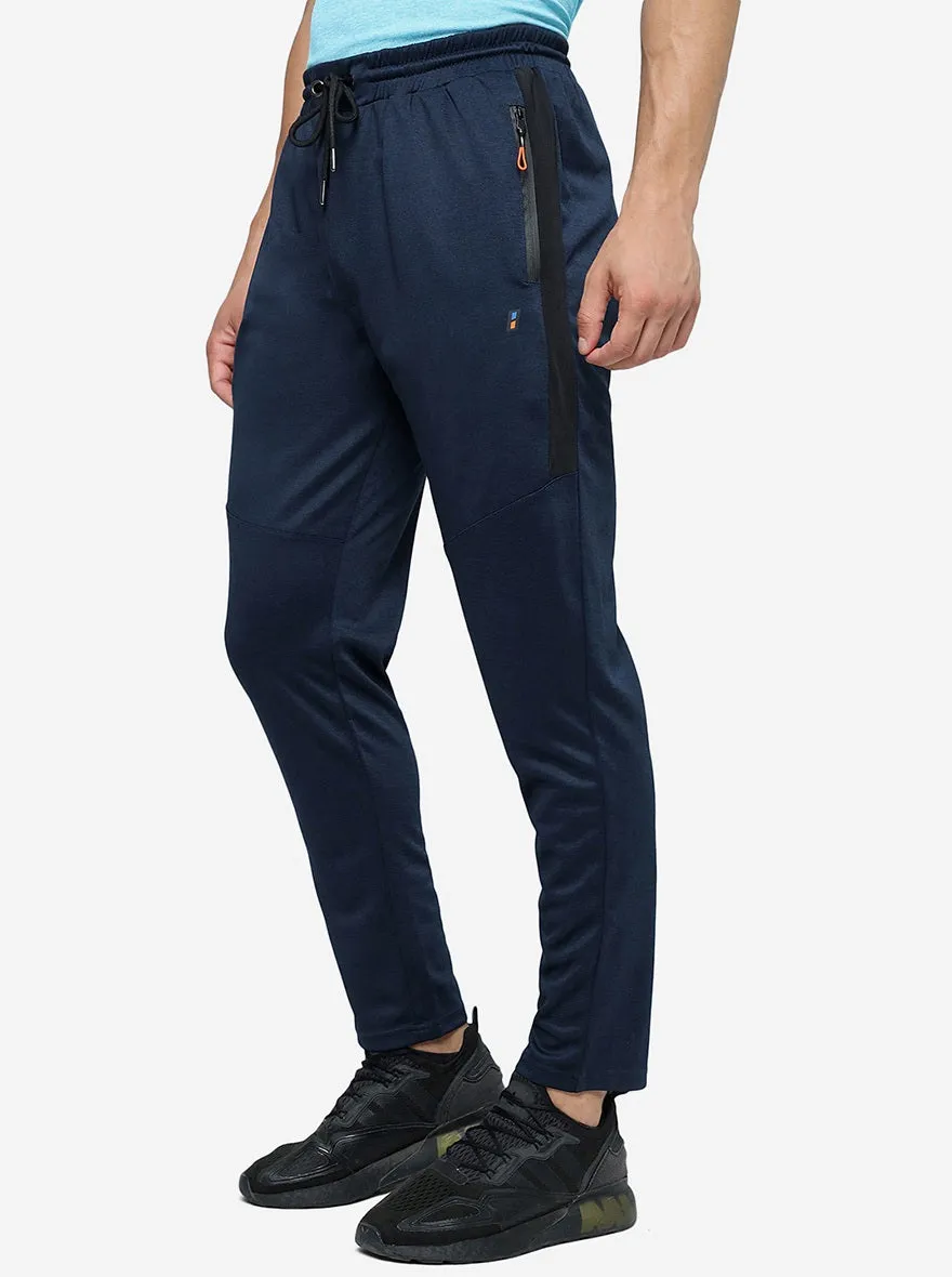 Navy Blue Solid Slim Fit Track Pant | Jade Play