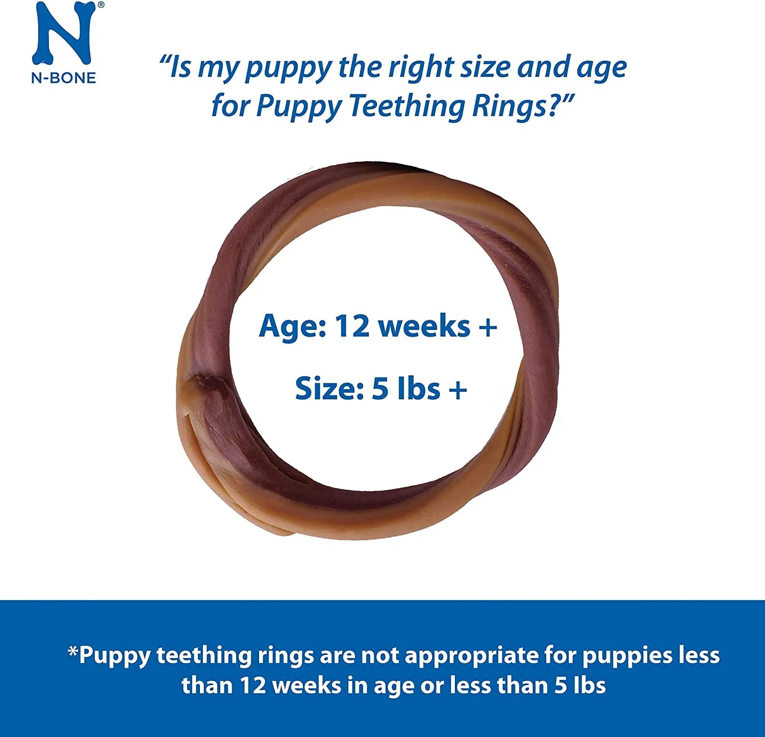 Puppy Teething Rings Chicken Flavor Dog Treat, 6 Rings per Bag, 7.2-Oz