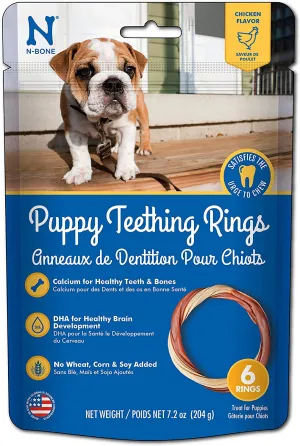 Puppy Teething Rings Chicken Flavor Dog Treat, 6 Rings per Bag, 7.2-Oz
