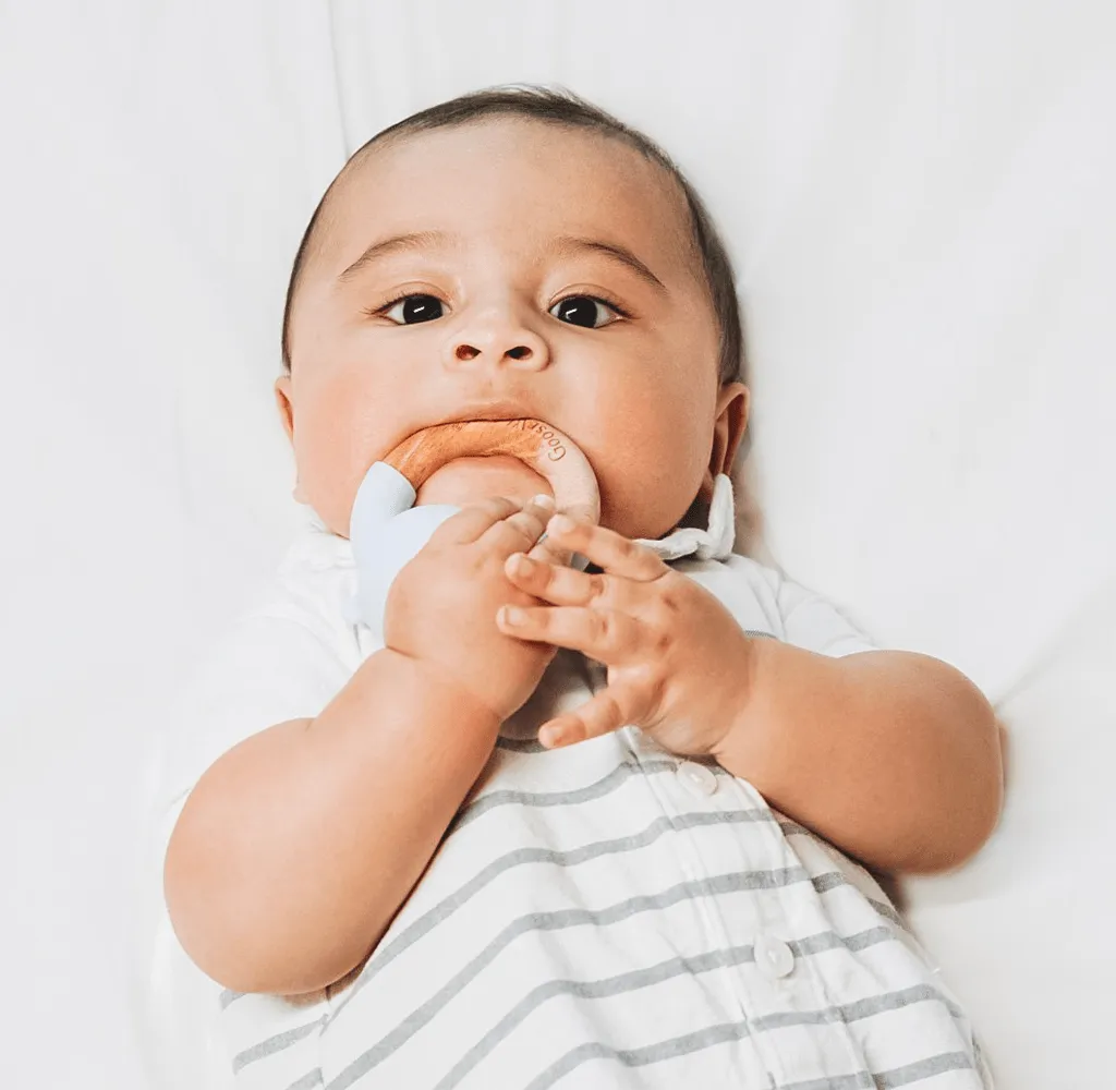 Rattle Teether Wooden   Silicone (4 Colors)