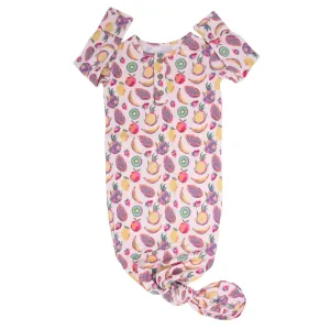 Tropical Fruit Knotted Baby Gown